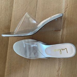 Lulu’s clear acrylic wedge heel size 10 new in box